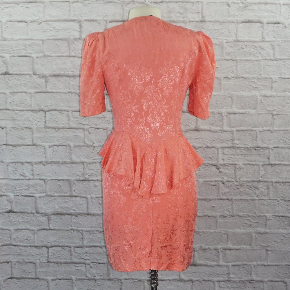 Vintage 80s Peplum Dress - Picture 4 of 9